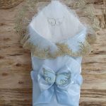 Yenidoğan Shine Kumru Melek Kanat Fiyonklu Gold Dantel Duvaklı Delüks Kundak Bebek Battaniyesi Mi